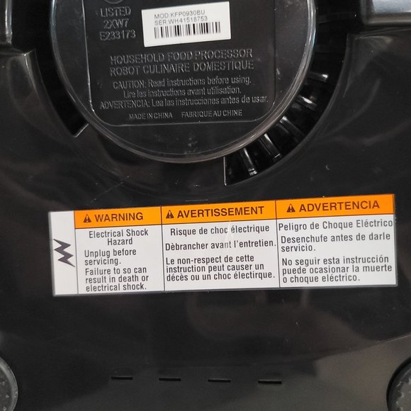 KitchenAid KFP0930BU 9-Cup Food Processor with Exact Slice System no blades - Picture 14 of 15